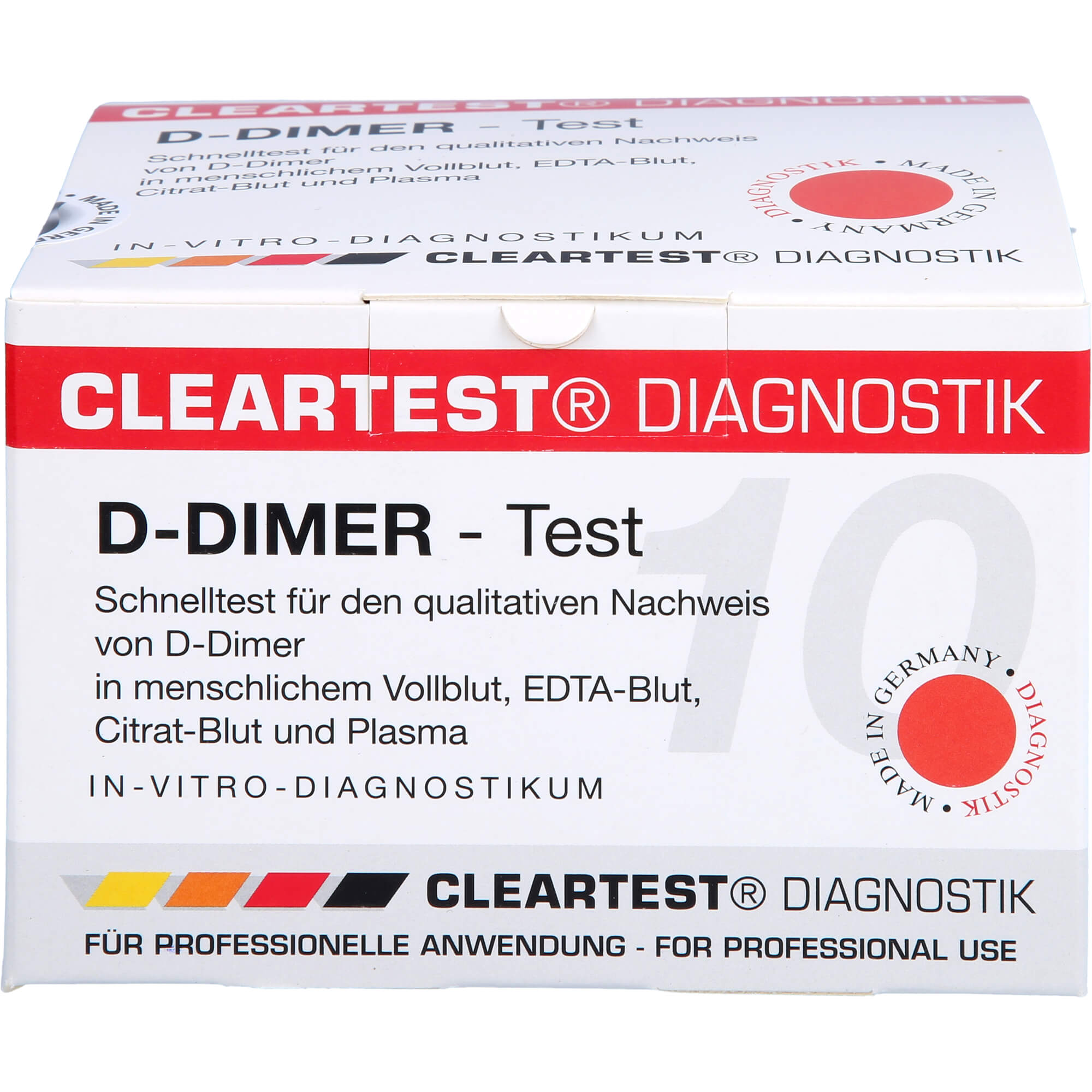 Cleartest D-Dimer Test Vollblut TVT LE DIC, 10 St. Test