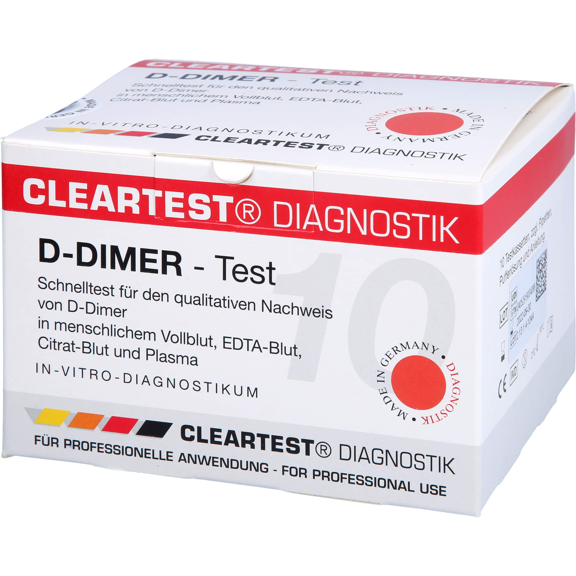 Cleartest D-Dimer Test Vollblut TVT LE DIC, 10 St. Test – Bild 2