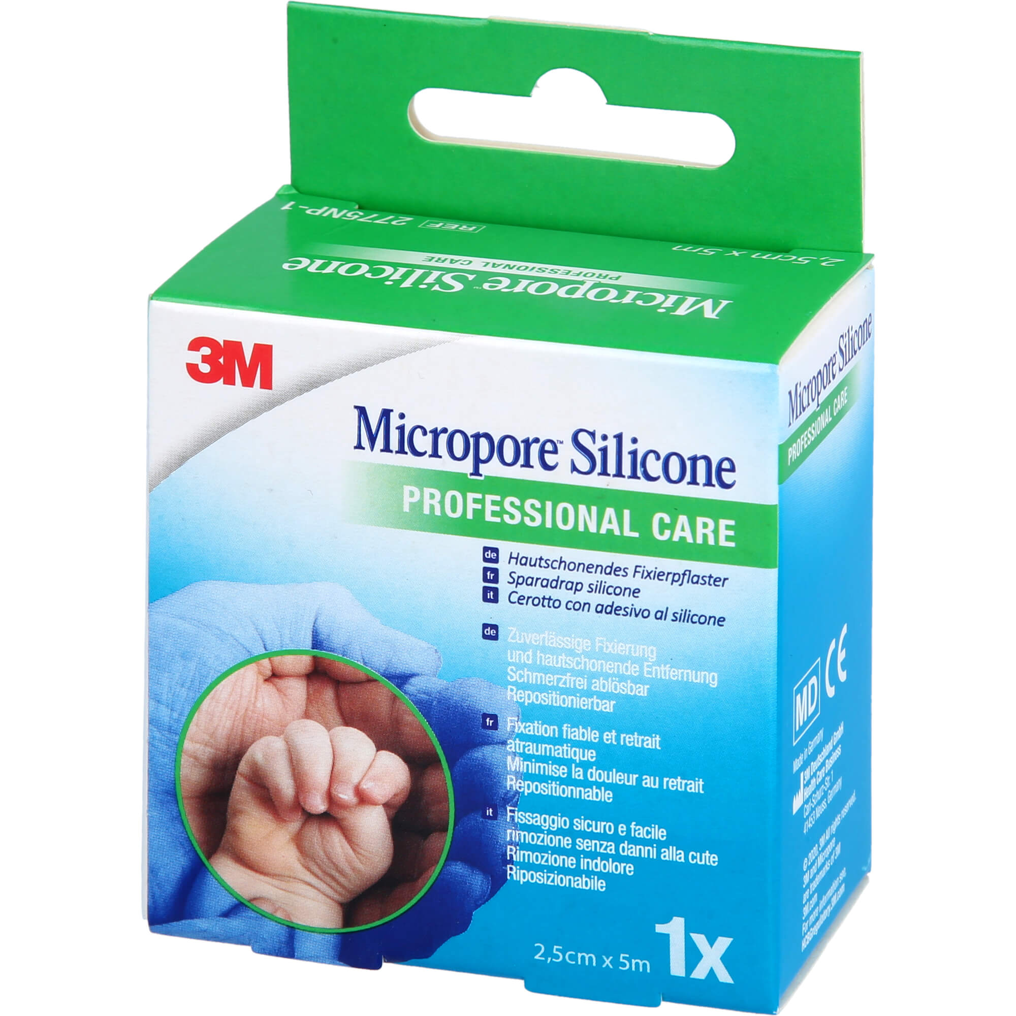 3M silikonbeschichtetes Pflaster 2,5cmx5m Rollen, 1 St PFL – Bild 2