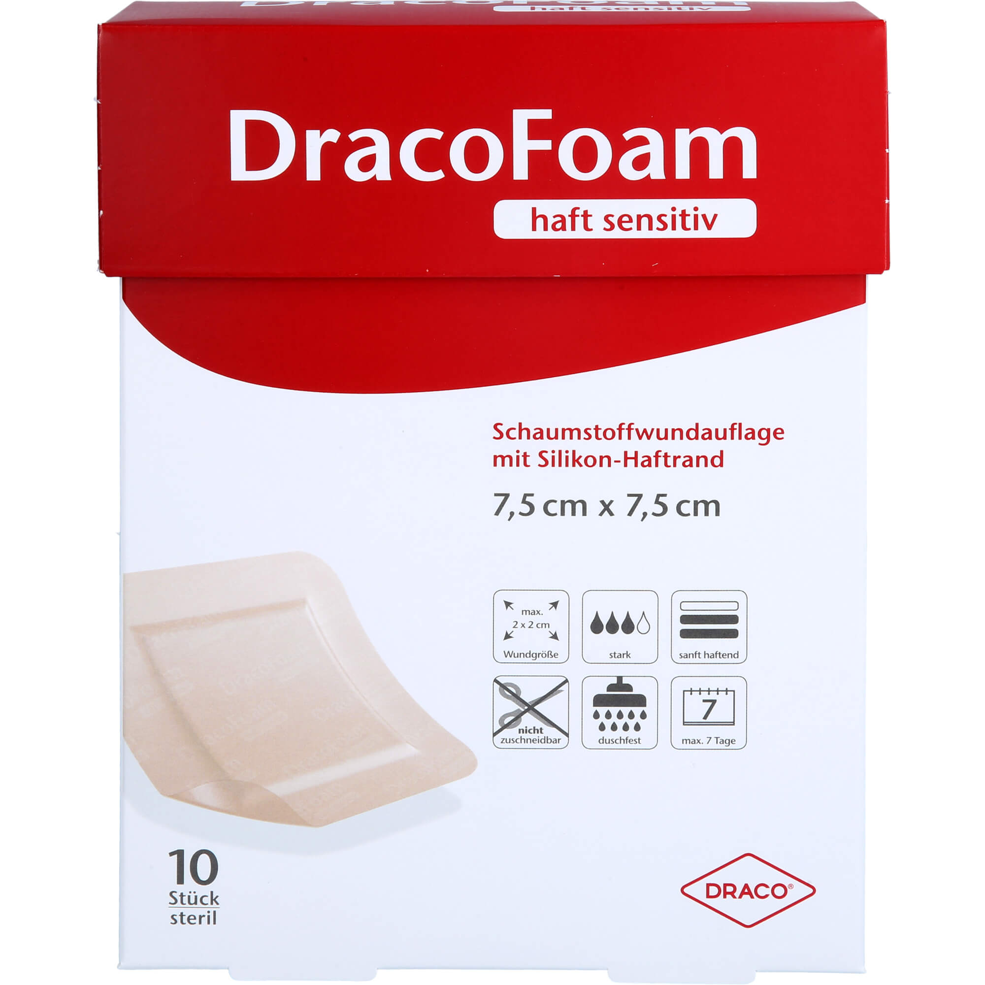 DracoFoam haft sensitiv Schaumstoffverband, 10 St VER