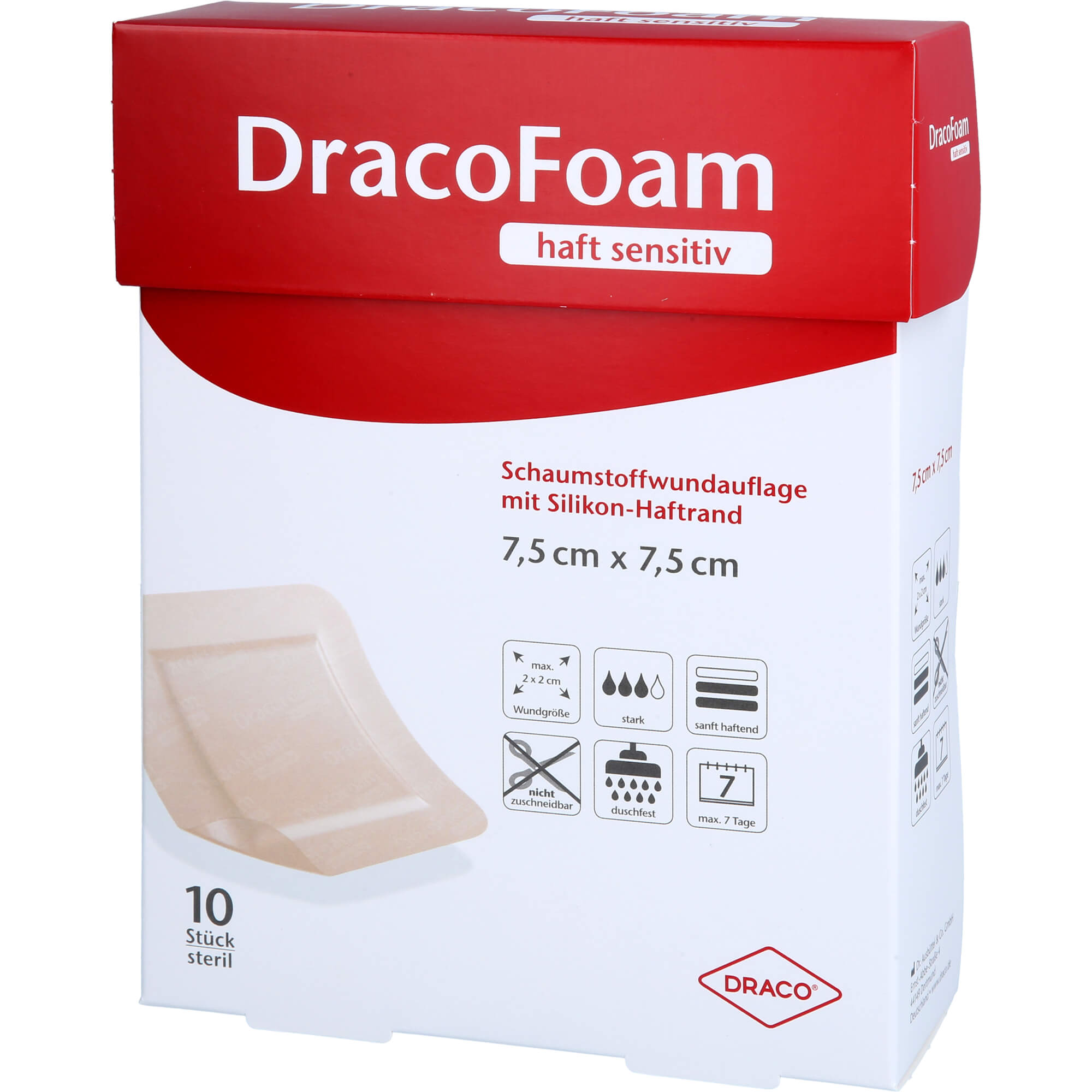 DracoFoam haft sensitiv Schaumstoffverband, 10 St VER – Bild 2