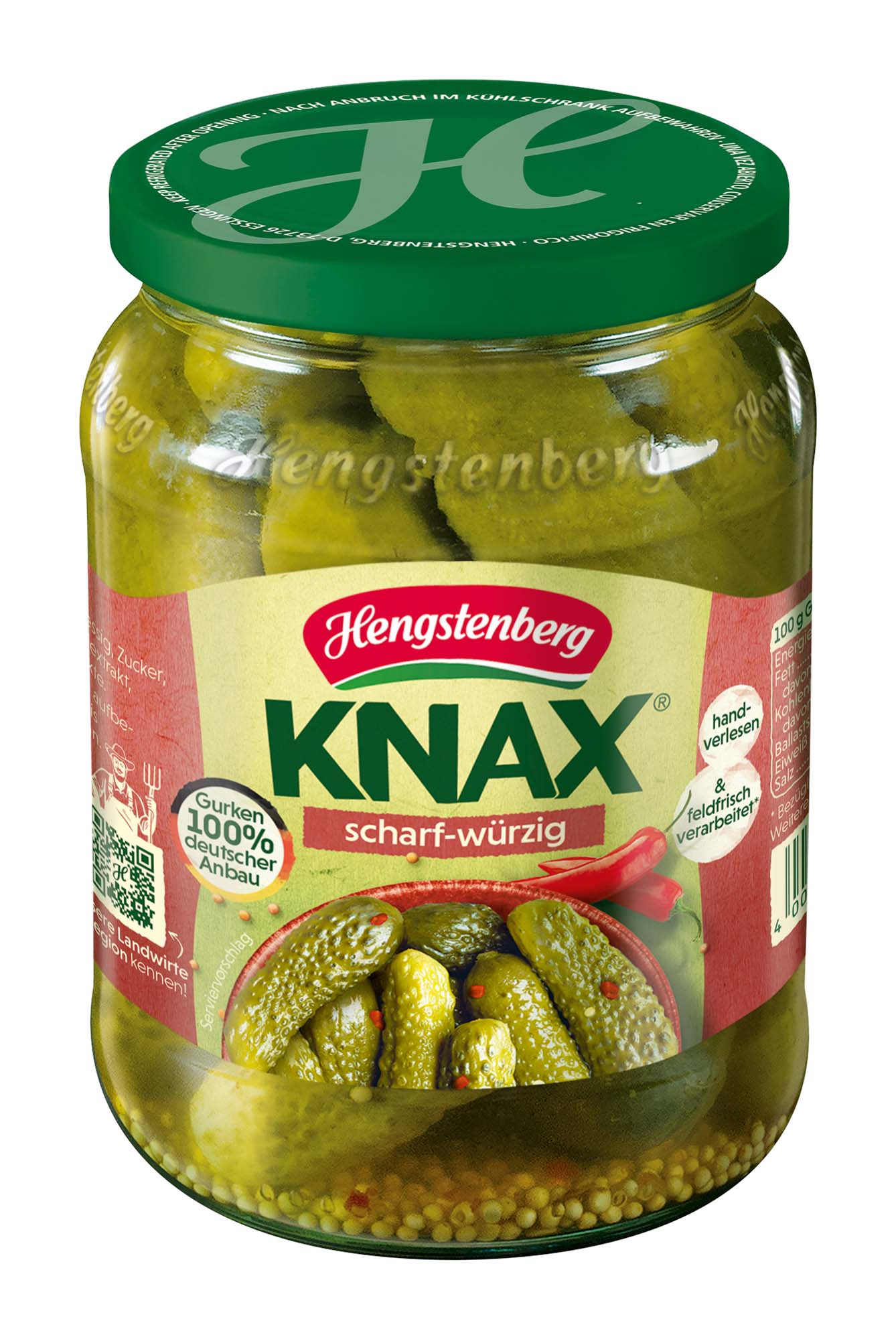 Hengstenberg Knax Gewürzgurken scharf 670g