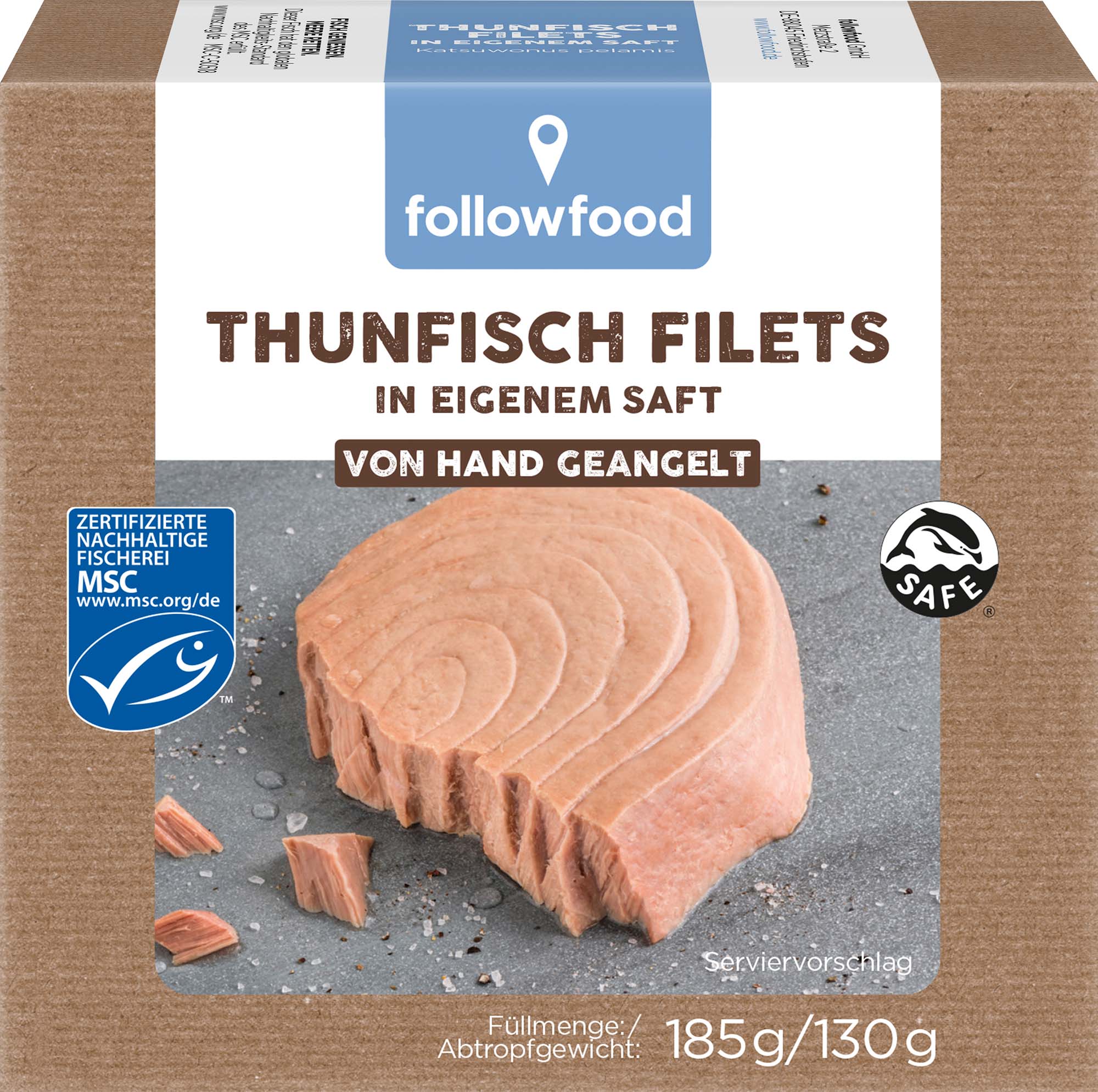 Followfood Thunfisch in eigenem Saft 185g