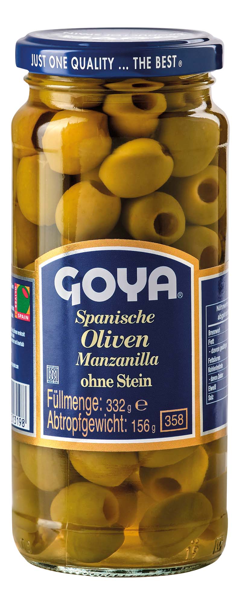 Goya Spanische Manzanilla Oliven ohne Stein grün 332g