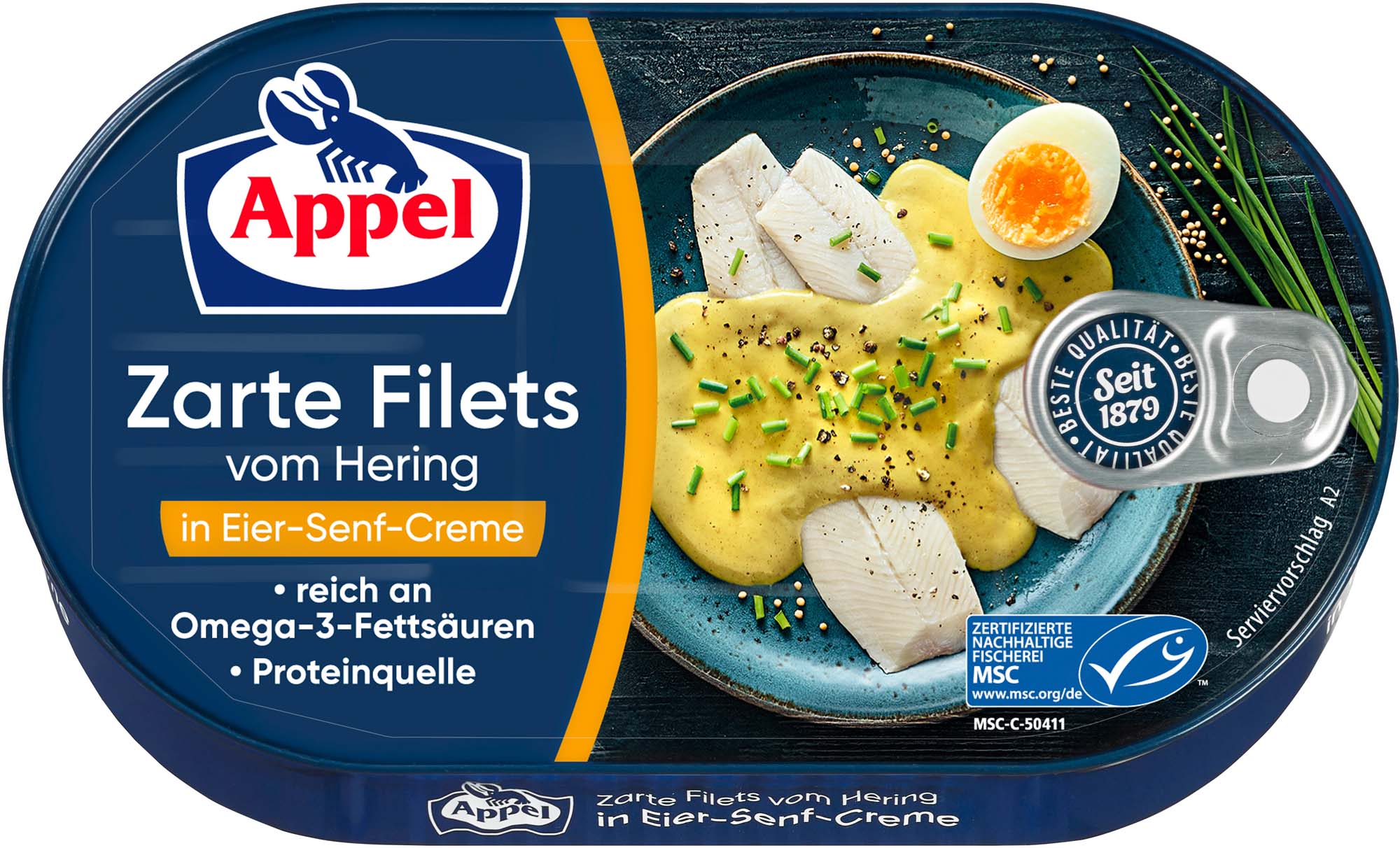 Appel Zarte Heringsfilets in Eier-Senf-Creme 200g