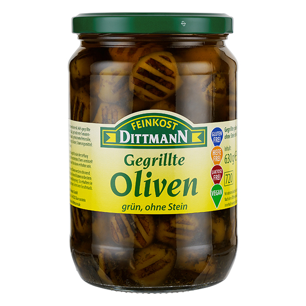 Feinkost Dittmann gegrillte Oliven grün 630g – Bild 2
