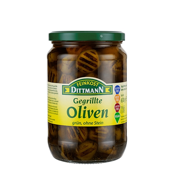 Feinkost Dittmann gegrillte Oliven grün 630g