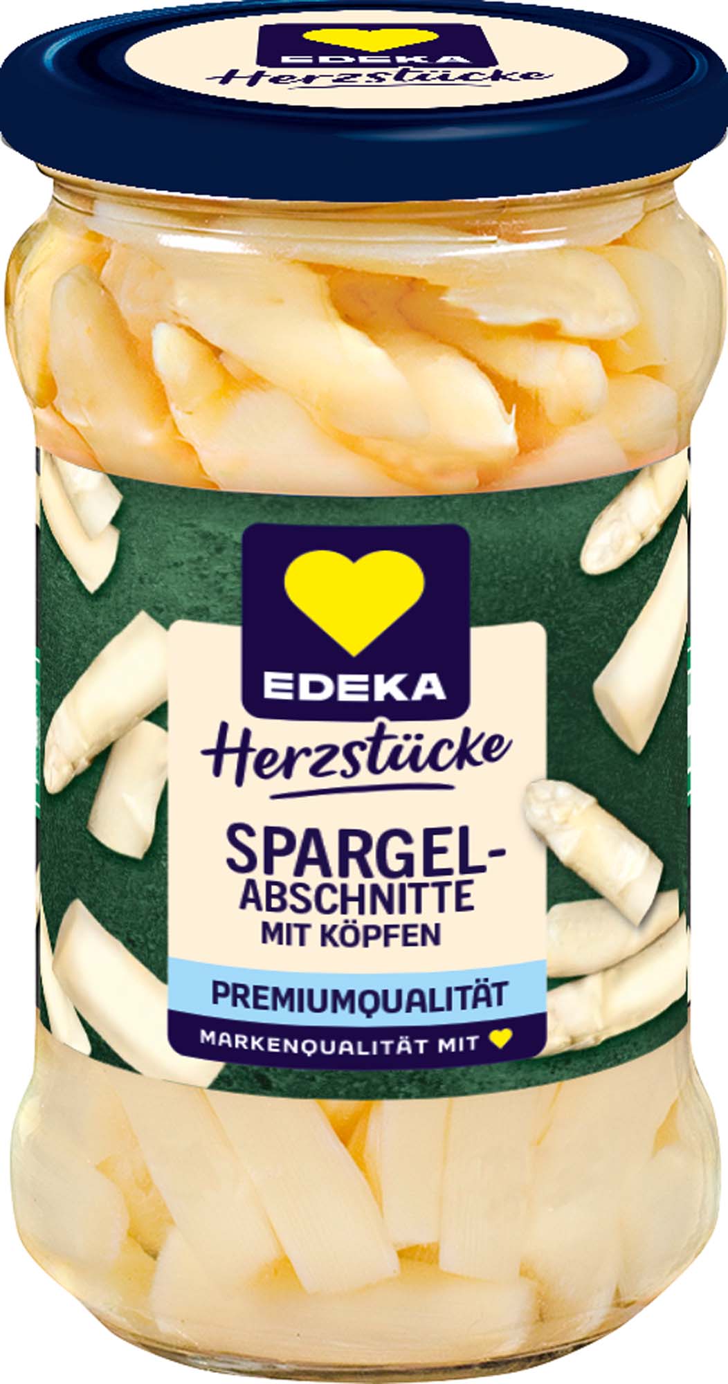 EDEKA Herzstücke Spargel-Abschnitte mit Köpfen weiß geschält 280g
