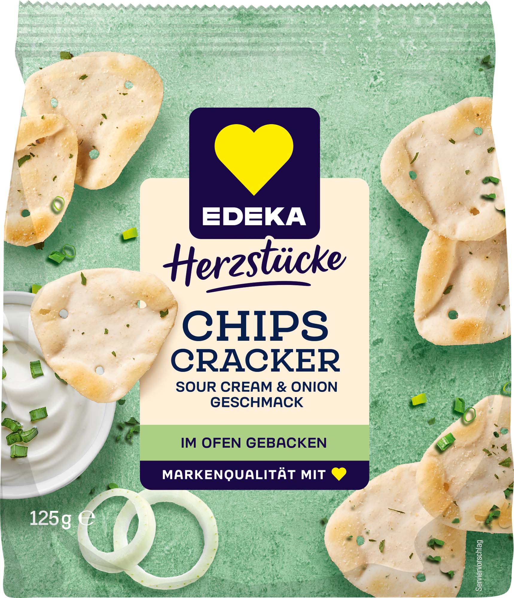 EDEKA Herzstücke Chips Cracker Sour Cream & Onion 125g