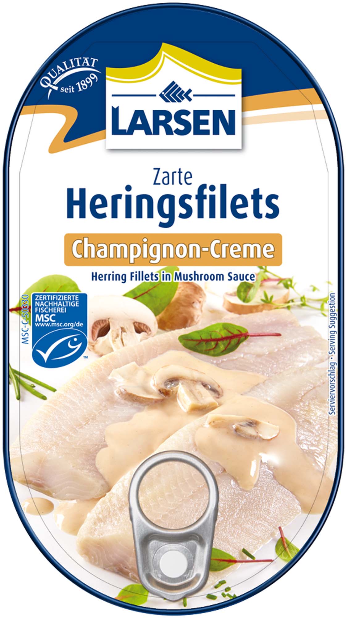 Larsen Heringsfilets Champignon Creme 200g