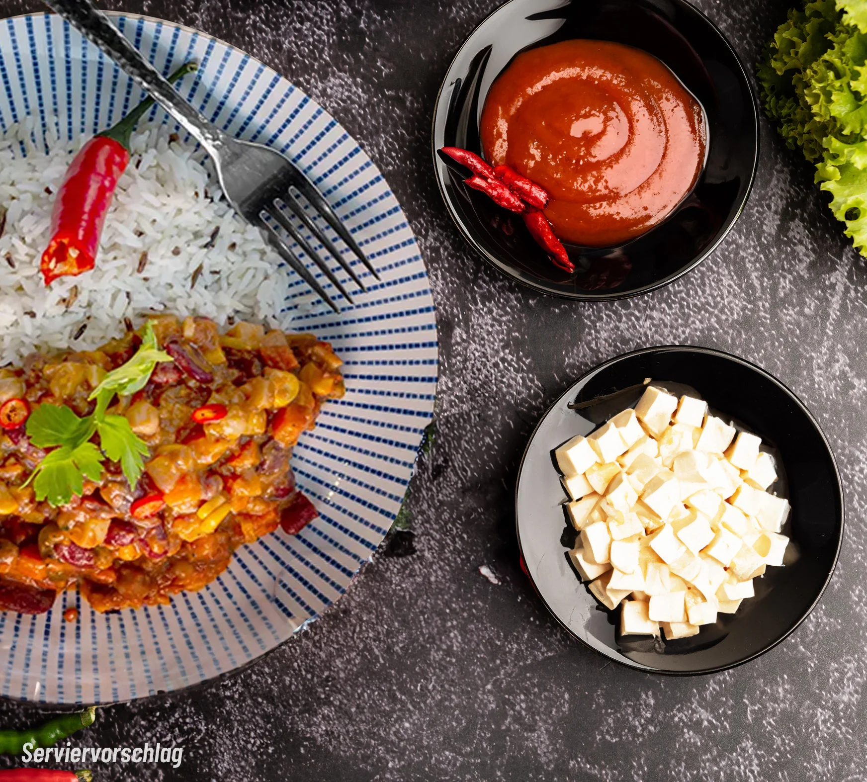 Chili sin Carne mit Reis