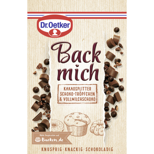 Dr.Oetker Back Mich Kakaosplitter, Schoko-Tröpfchen & Vollmilchschoko 90g