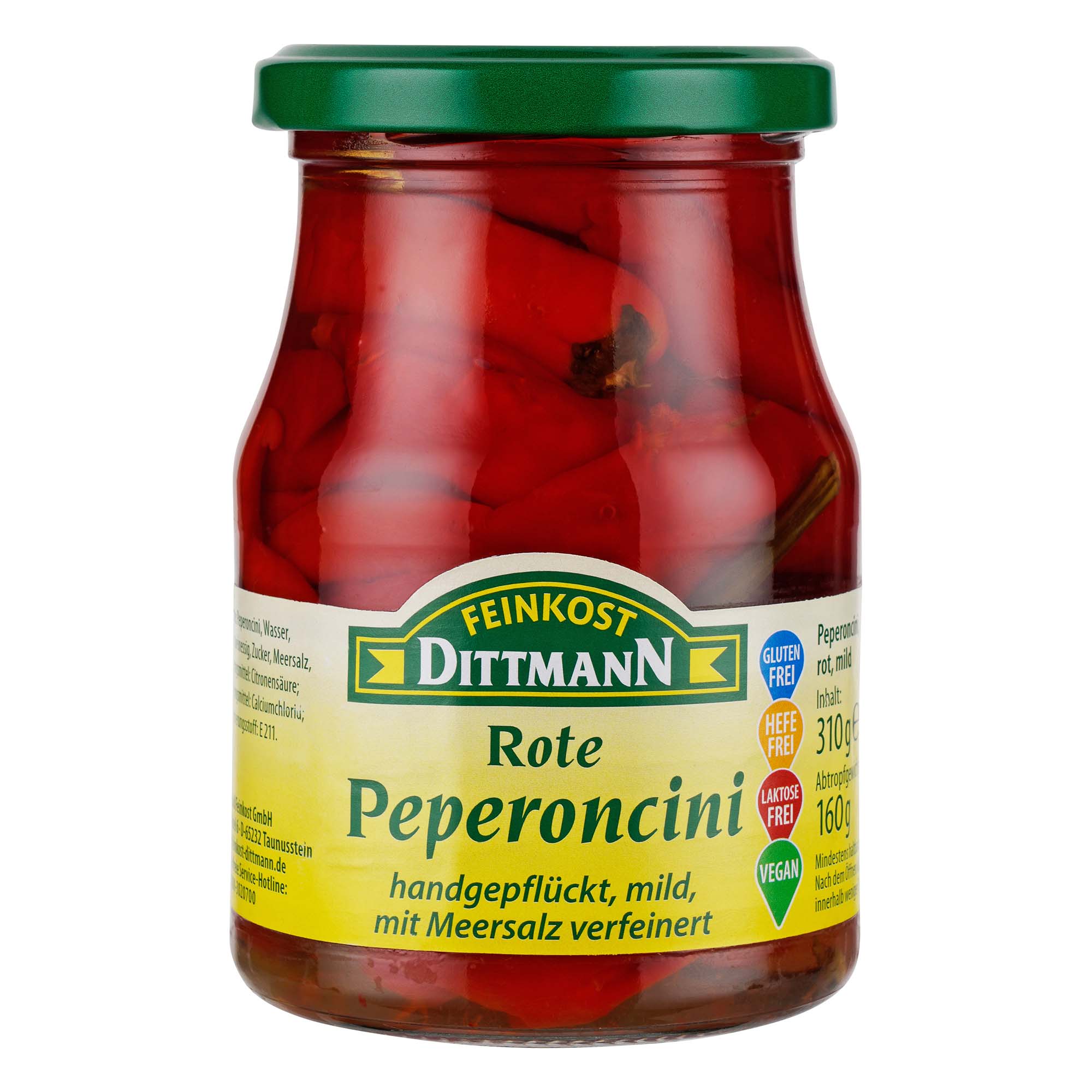 Feinkost Dittmann Rote Peperoncini mild 310g
