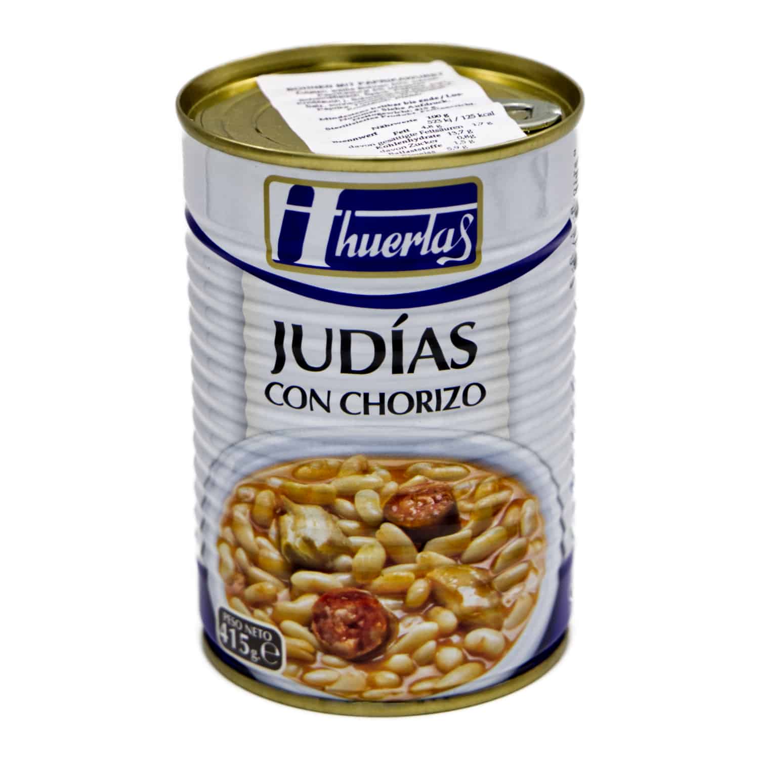 Judias con chorizo – Huertas – Weiße Bohnen mit Paprikawurst 415g